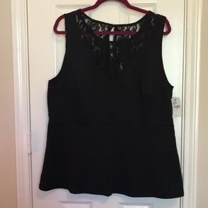 NWT Lane Bryant Lace Peplum Top